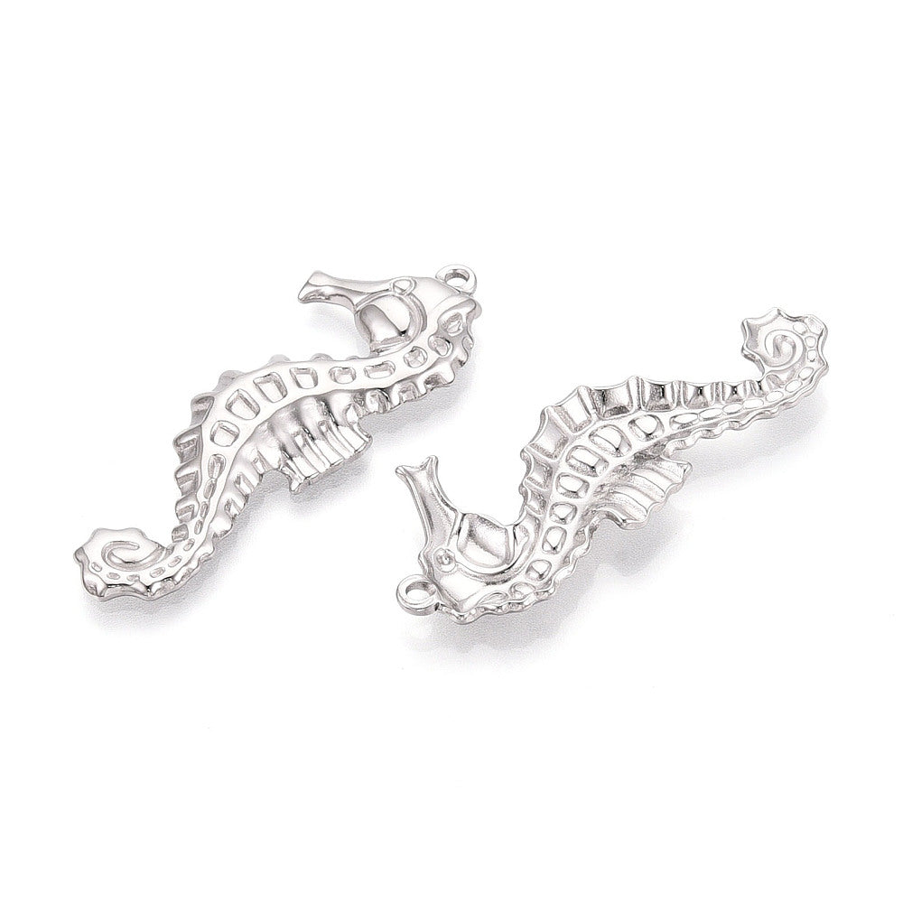 Bedel Zeepaardje RVS Zilver 46mm - per stuk-Bedels-Kraaltjes van Renate