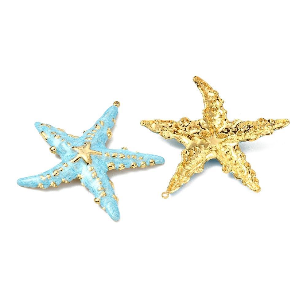 RVS Bedel Zeester Goud 45mm - per stuk-Bedels-Kraaltjes van Renate