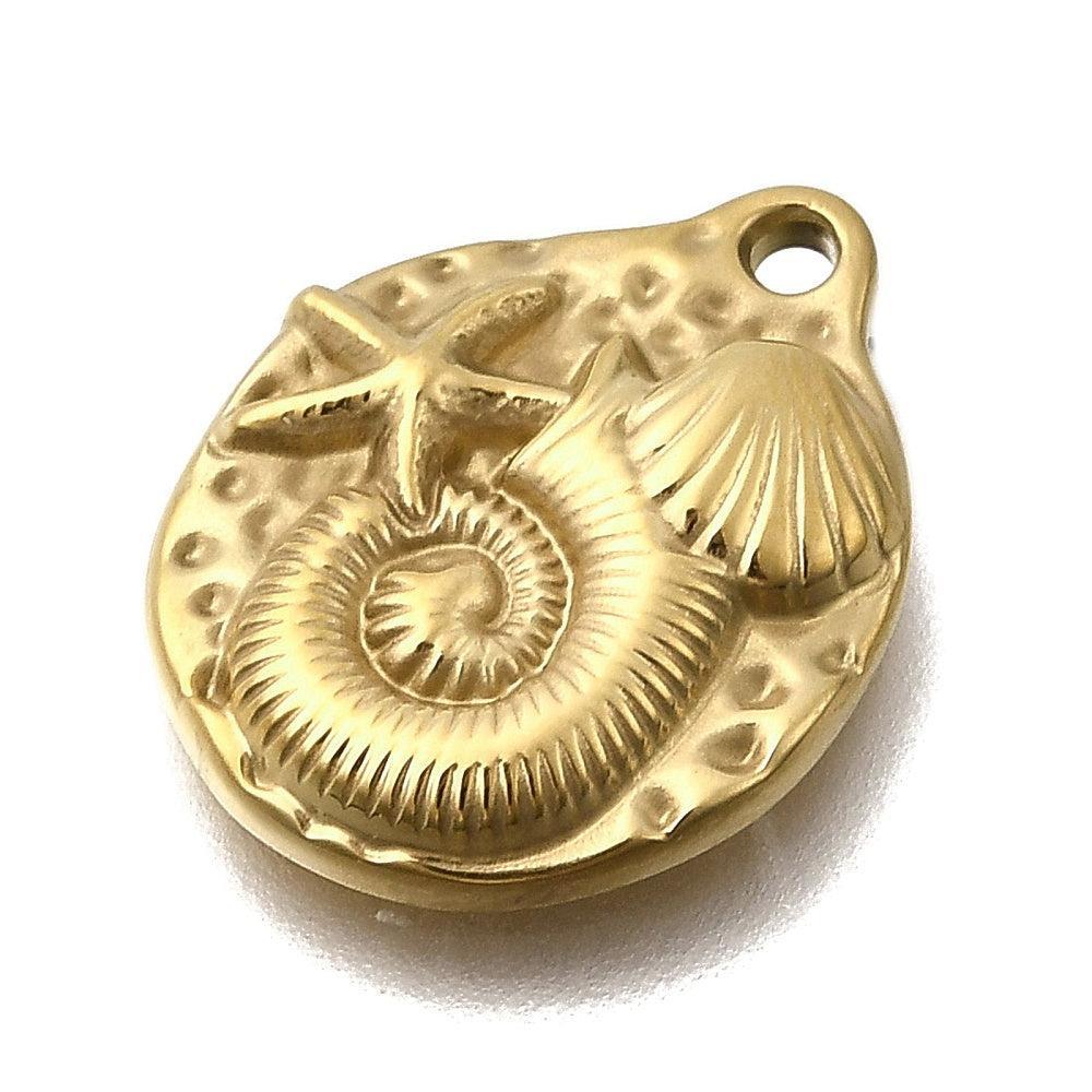 RVS Bedel Zeester Goud 20mm - per stuk-Bedels-Kraaltjes van Renate
