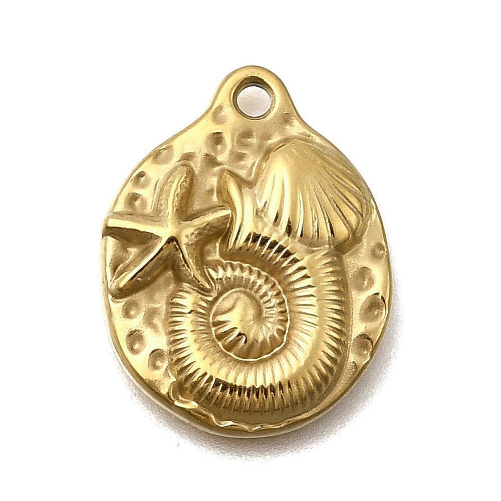 RVS Bedel Zeester Goud 20mm - per stuk-Bedels-Kraaltjes van Renate