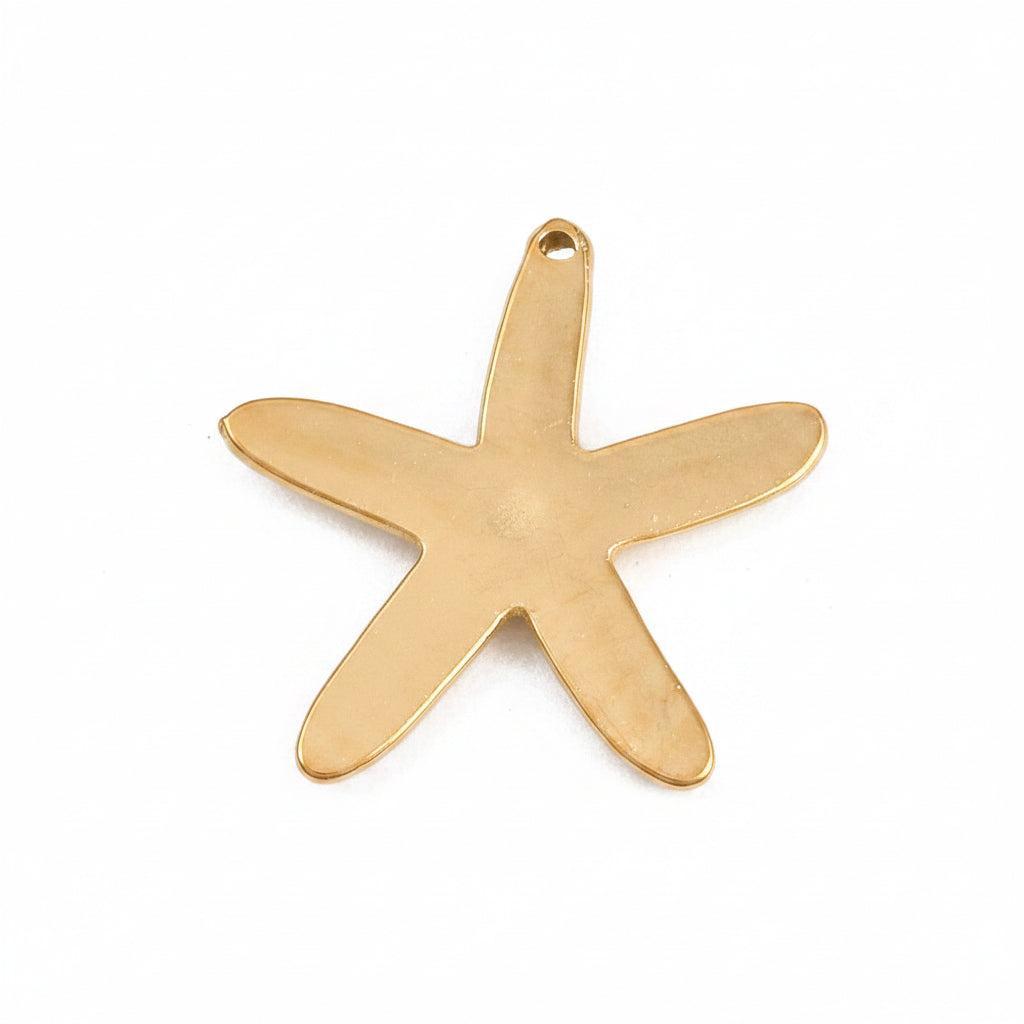 RVS Bedel Zeester Goud 25mm - per stuk-Bedels-Kraaltjes van Renate