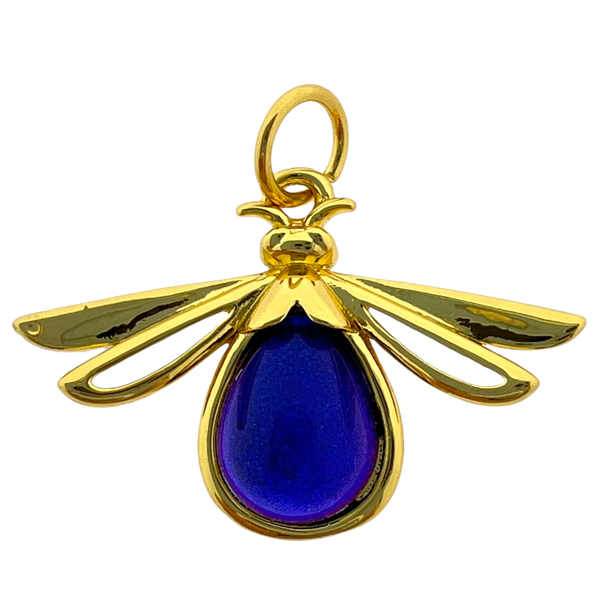 Bedel Zirconia engel Gold plated 23x15mm-bedels-Kraaltjes van Renate