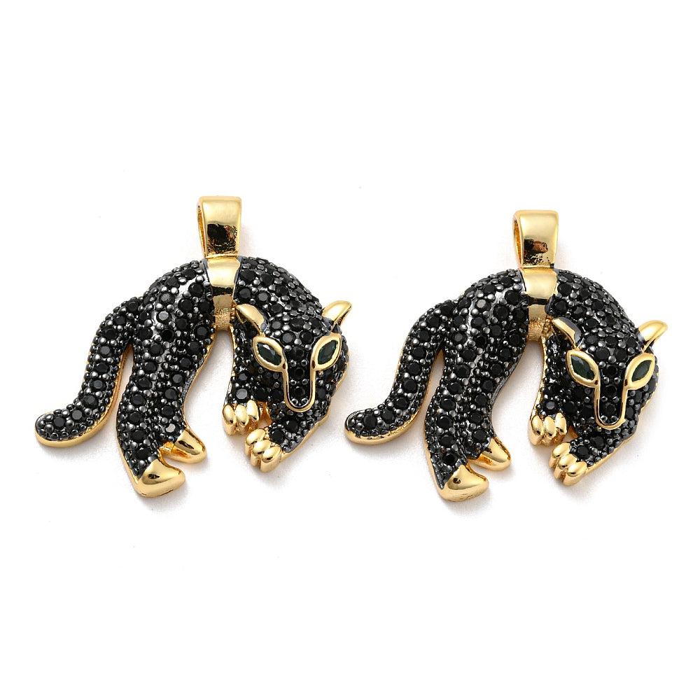 Bedel Zirconia vos Gold plated 25.5x28x6mm-bedels-Kraaltjes van Renate