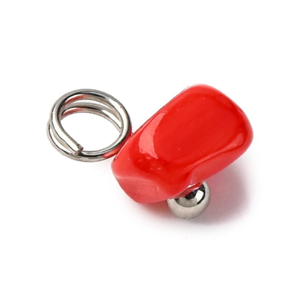 Bedel Zoetwater Schelp Nugget met Ringetje 8–6mm – per stuk-bedels-Kraaltjes van Renate