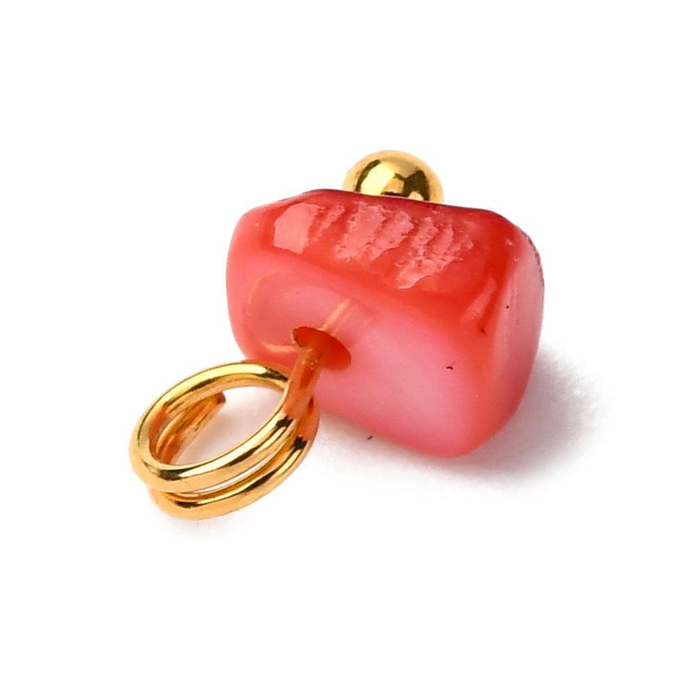 Bedel Zoetwater Schelp Nugget met Ringetje 8–6mm – per stuk-bedels-Kraaltjes van Renate