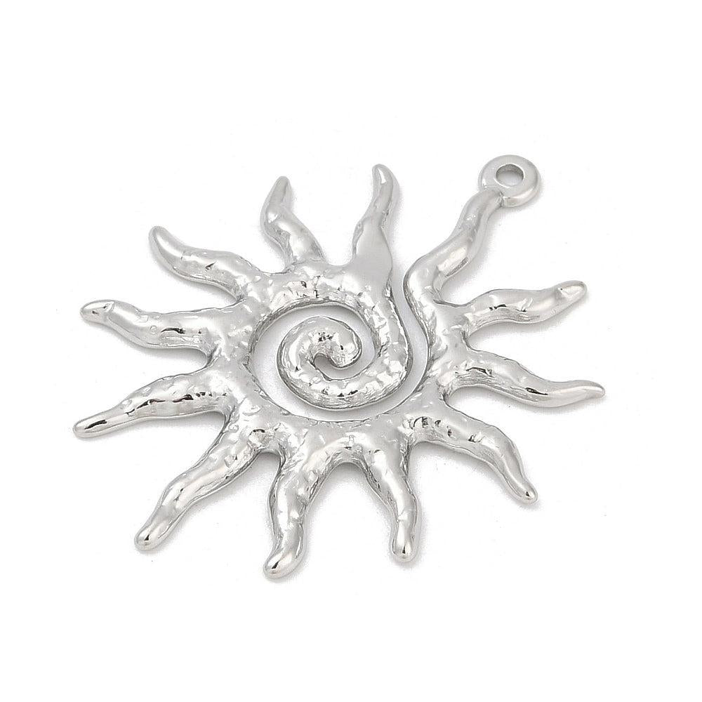 Bedel Zon RVS Zilver 41mm - per stuk-Bedels-Kraaltjes van Renate