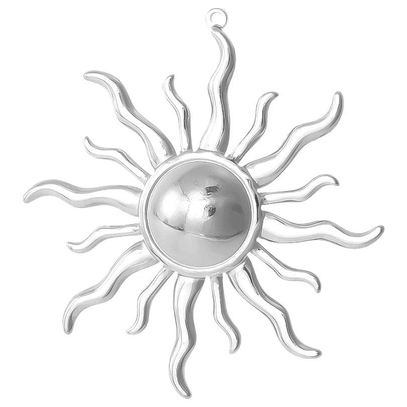 Bedel Zon RVS Zilver 42mm - per stuk-Bedels-Kraaltjes van Renate