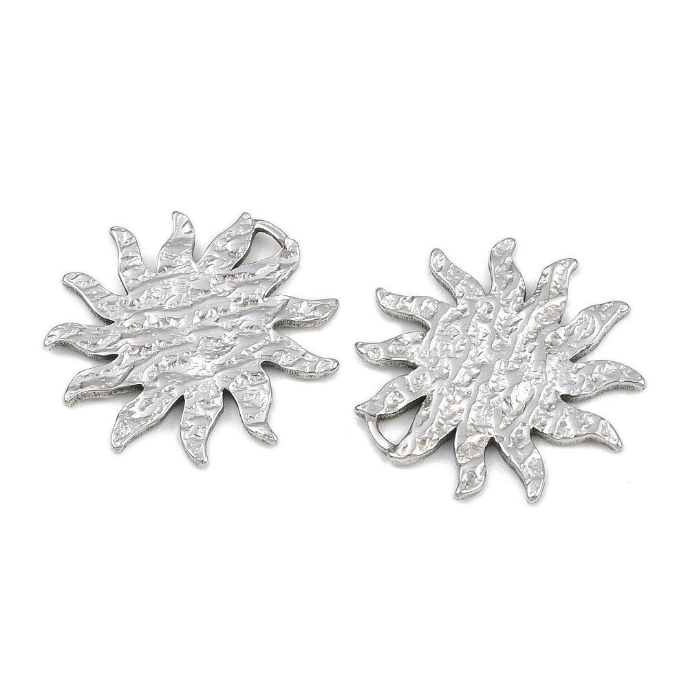 Bedel Zon RVS Zilverkleur 21,5mm – per stuk-bedels-Kraaltjes van Renate