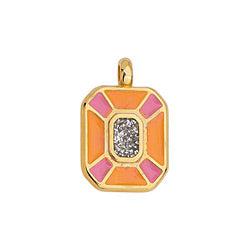Bedel achthoek oranje/roze 24K goud 19mm-bedels-Kraaltjes van Renate