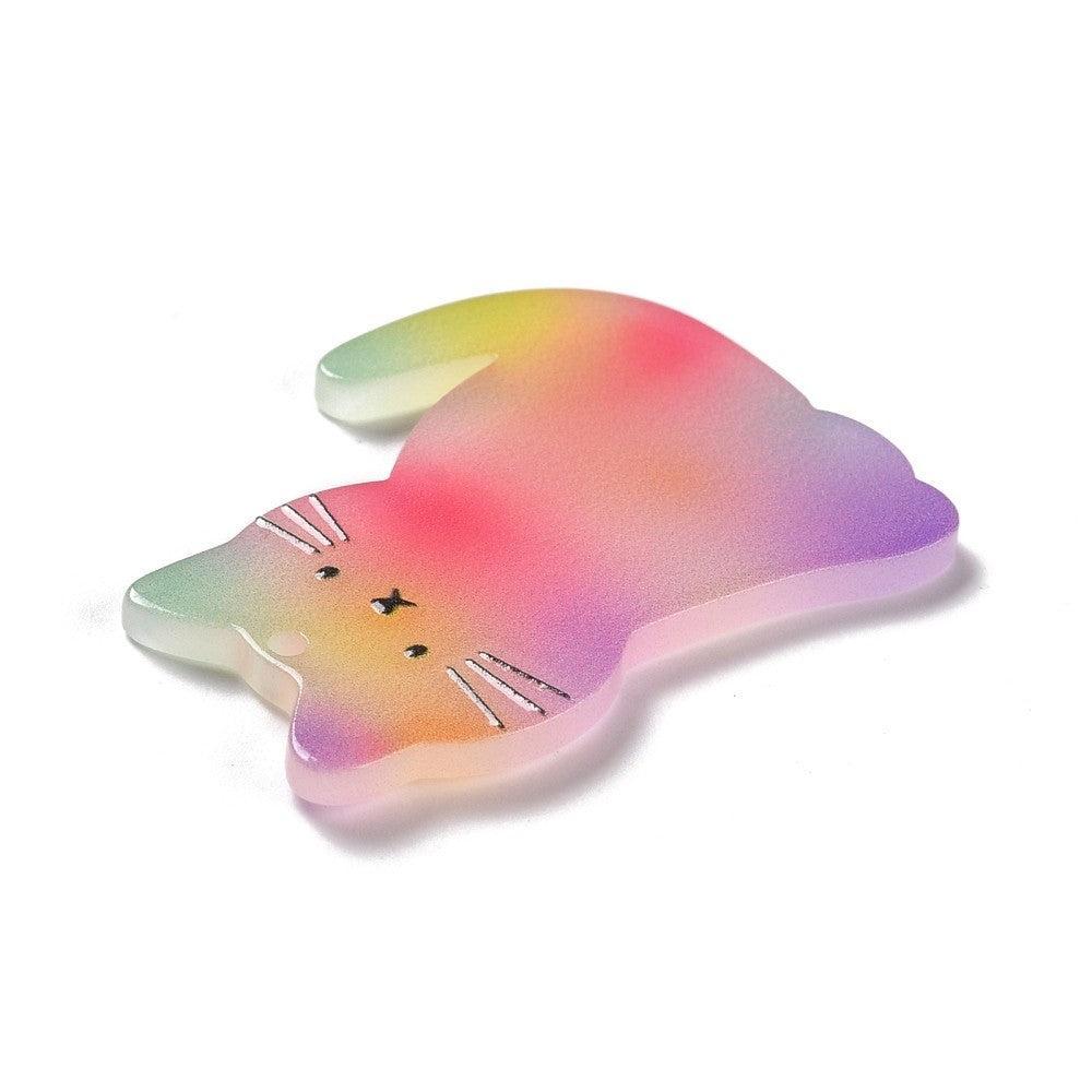 Bedel acryl Kat Multicolor 38mm - per stuk-Kralen-Kraaltjes van Renate