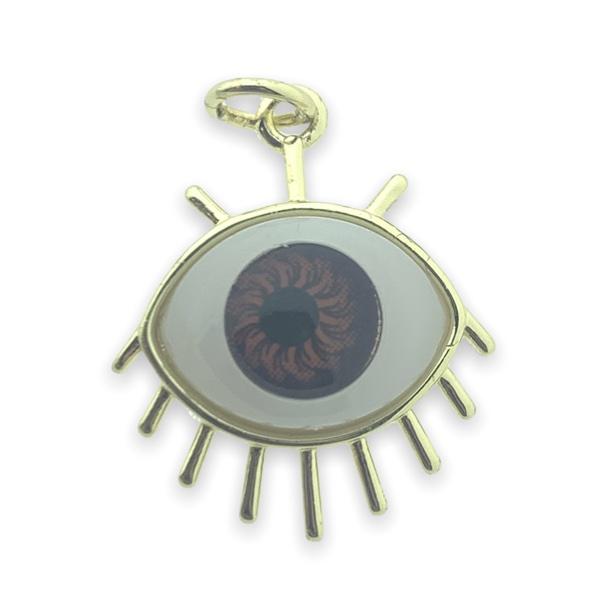 Bedel acryl oog bruin goud 22x18mm-Kraaltjes van Renate