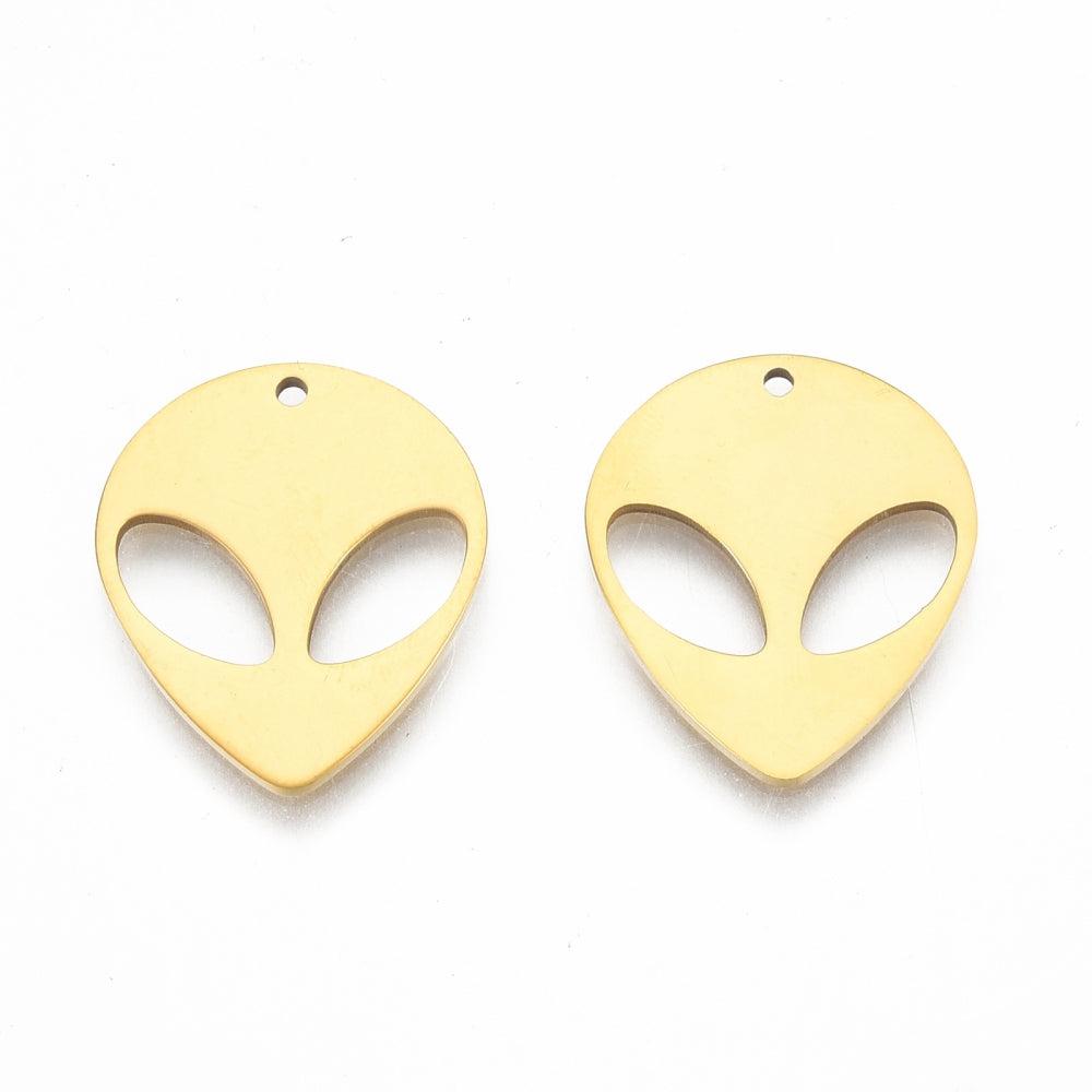 Bedel alien Stainless steel 18k Goud 25mm-bedels-Kraaltjes van Renate