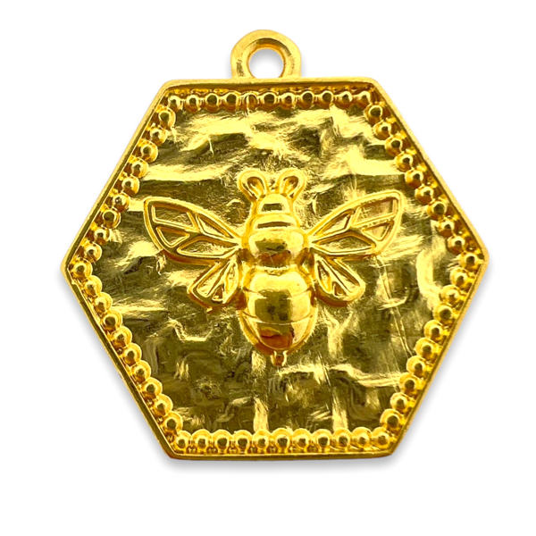 Bedel bij Goud 24kr DQ 21x21mm-bedels-Kraaltjes van Renate