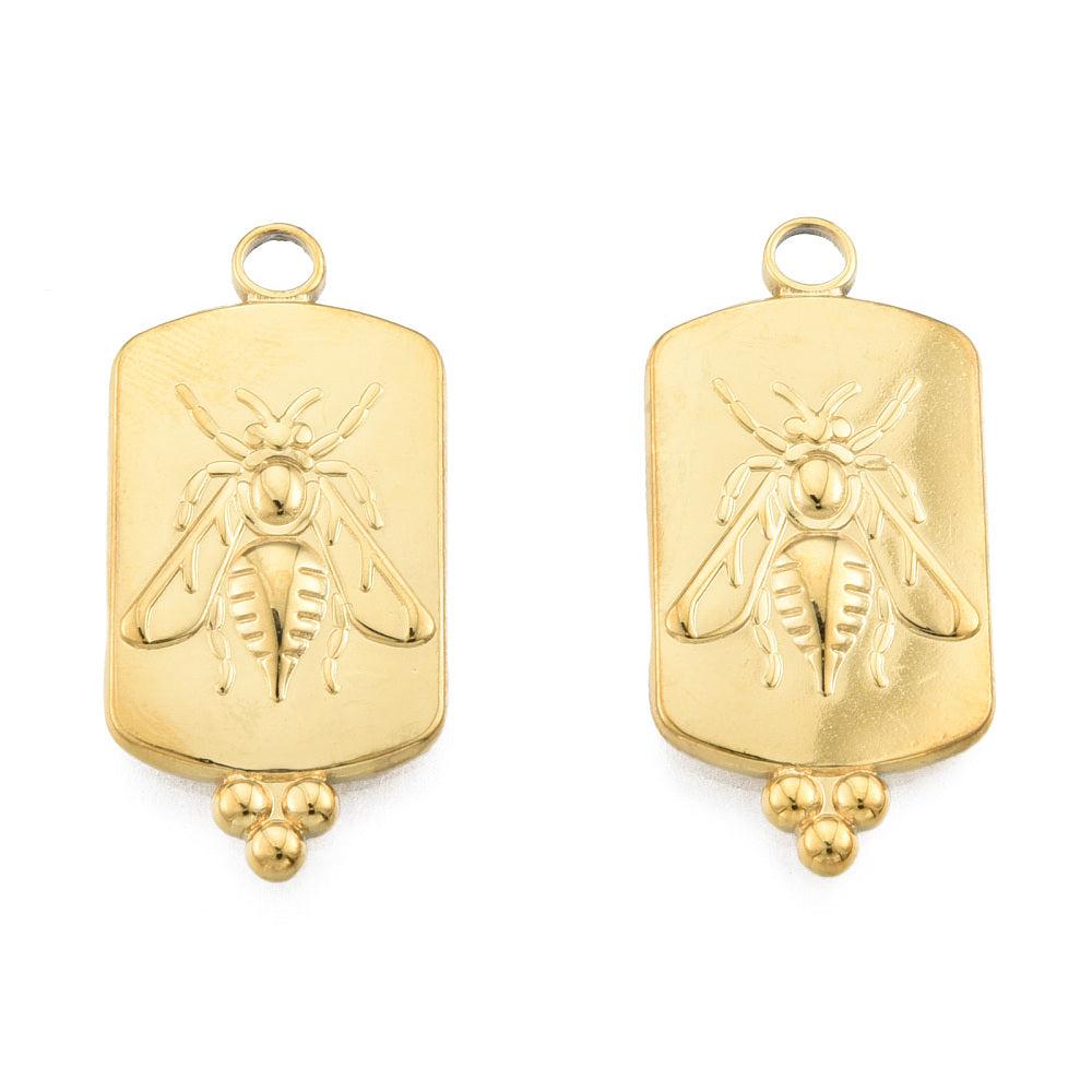 Bedel bij Stainless steel 18K gold 29mm-bedels-Kraaltjes van Renate