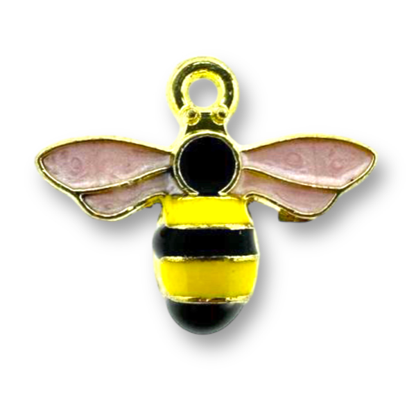 Bedel bij roze detail goud 12x14.5x4mm-bedels-Kraaltjes van Renate