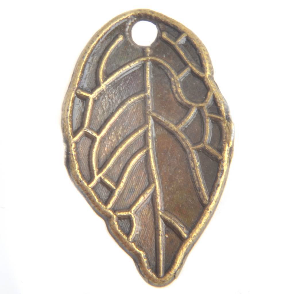Bedel blaadje Brons 16x10mm - 8 stuks-Kraaltjes van Renate