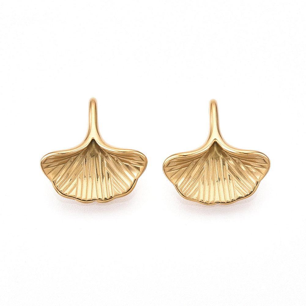 Bedel blaadje RVS 18K Goud 13mm - per stuk-bedels-Kraaltjes van Renate