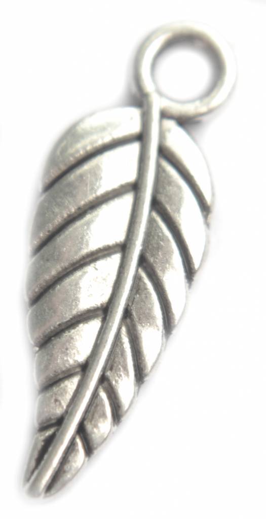 Bedel blaadje zilver 19x6.5mm - 12st-Kraaltjes van Renate