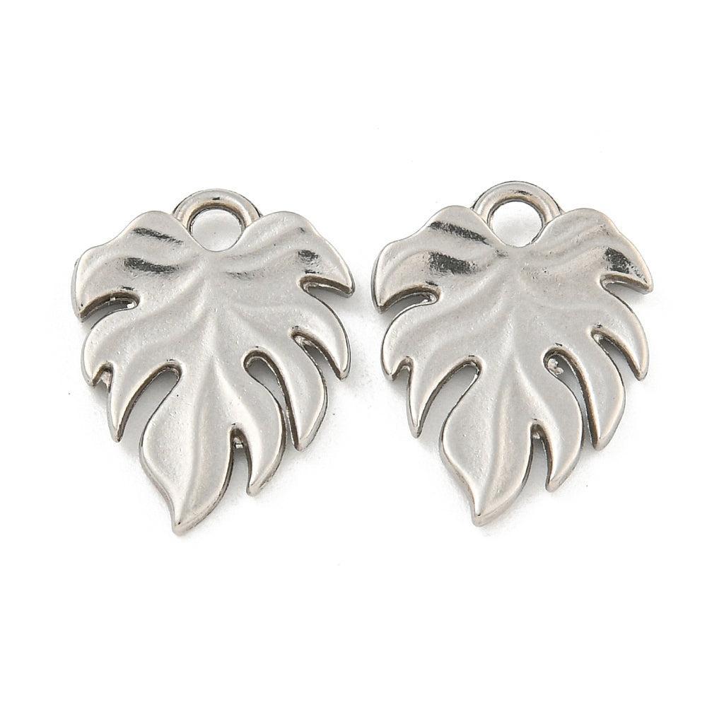 Bedel blad RVS Zilver 19,5mm- per stuk-bedels-Kraaltjes van Renate