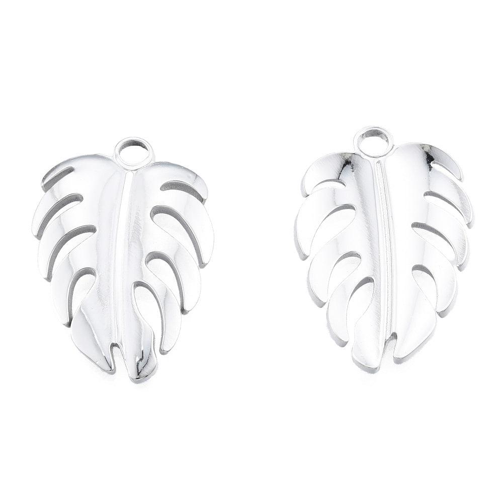 Bedel blad Stainless steel zilver 26,5mm-bedels-Kraaltjes van Renate