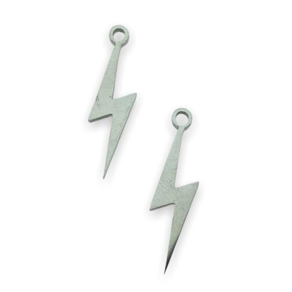 Bedel bliksem RVS zilver 20x7mm-Kraaltjes van Renate