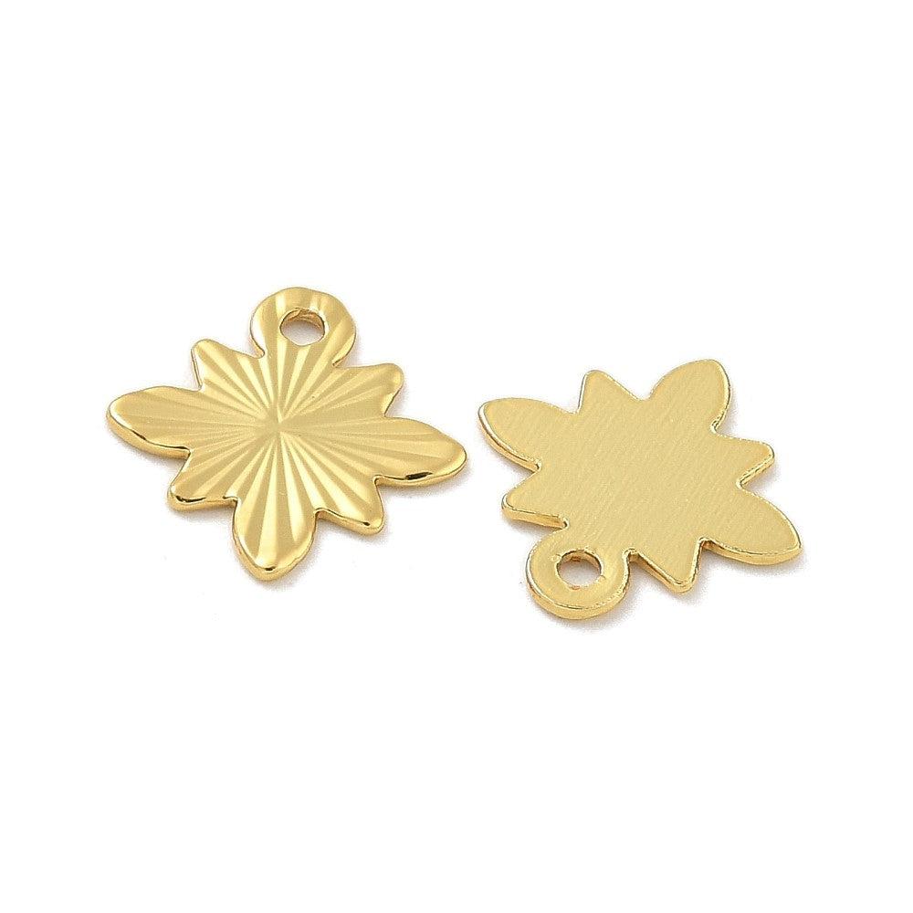 Bedel bloem 18K Gold plated 10mm - per stuk-bedels-Kraaltjes van Renate