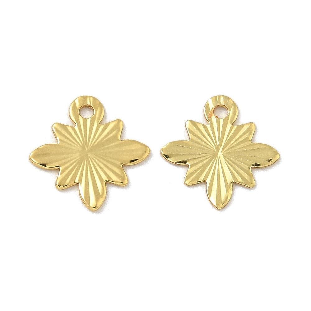 Bedel bloem 18K Gold plated 10mm - per stuk-bedels-Kraaltjes van Renate