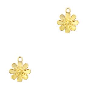 Bedel bloem Goud DQ 14x12mm - per stuk-bedels-Kraaltjes van Renate