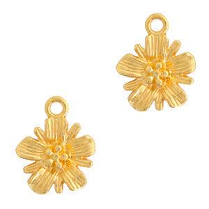 Bedel bloem Goud DQ 15mm - per stuk-bedels-Kraaltjes van Renate