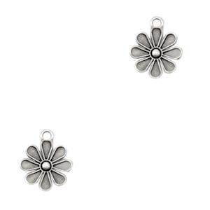 Bedel bloem Zilver DQ 14x12mm-Kraaltjes van Renate