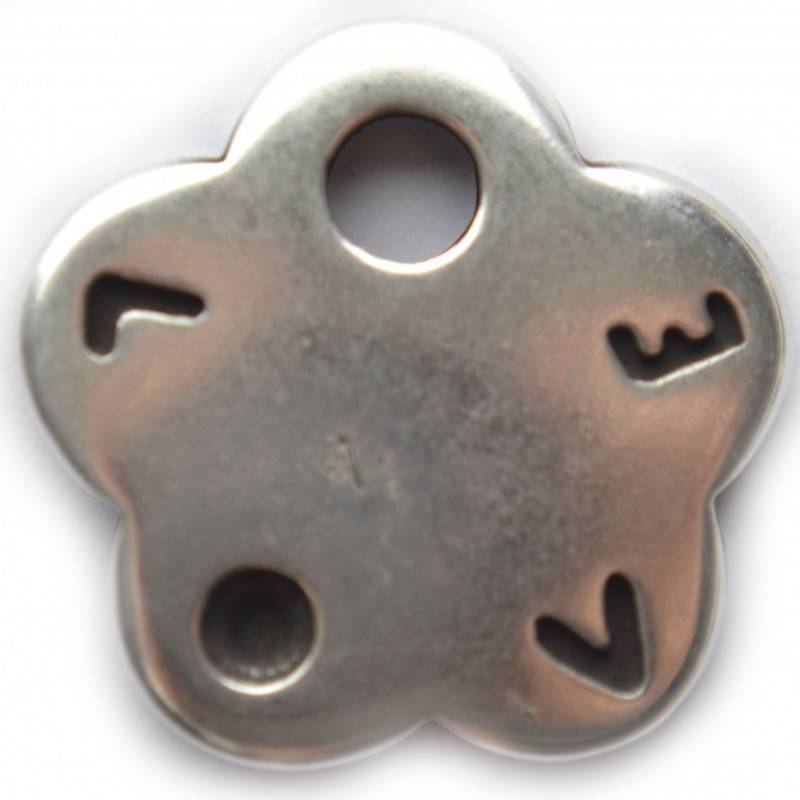 Bedel bloem love metaal zilver DQ 28mm-Kraaltjes van Renate