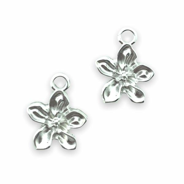 Bedel bloem organic Shiny silver DQ 11x13mm-Kraaltjes van Renate