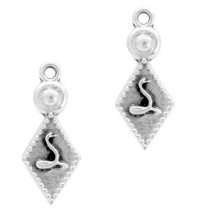 Bedel boho snake Zilver DQ 23x10mm-Kraaltjes van Renate