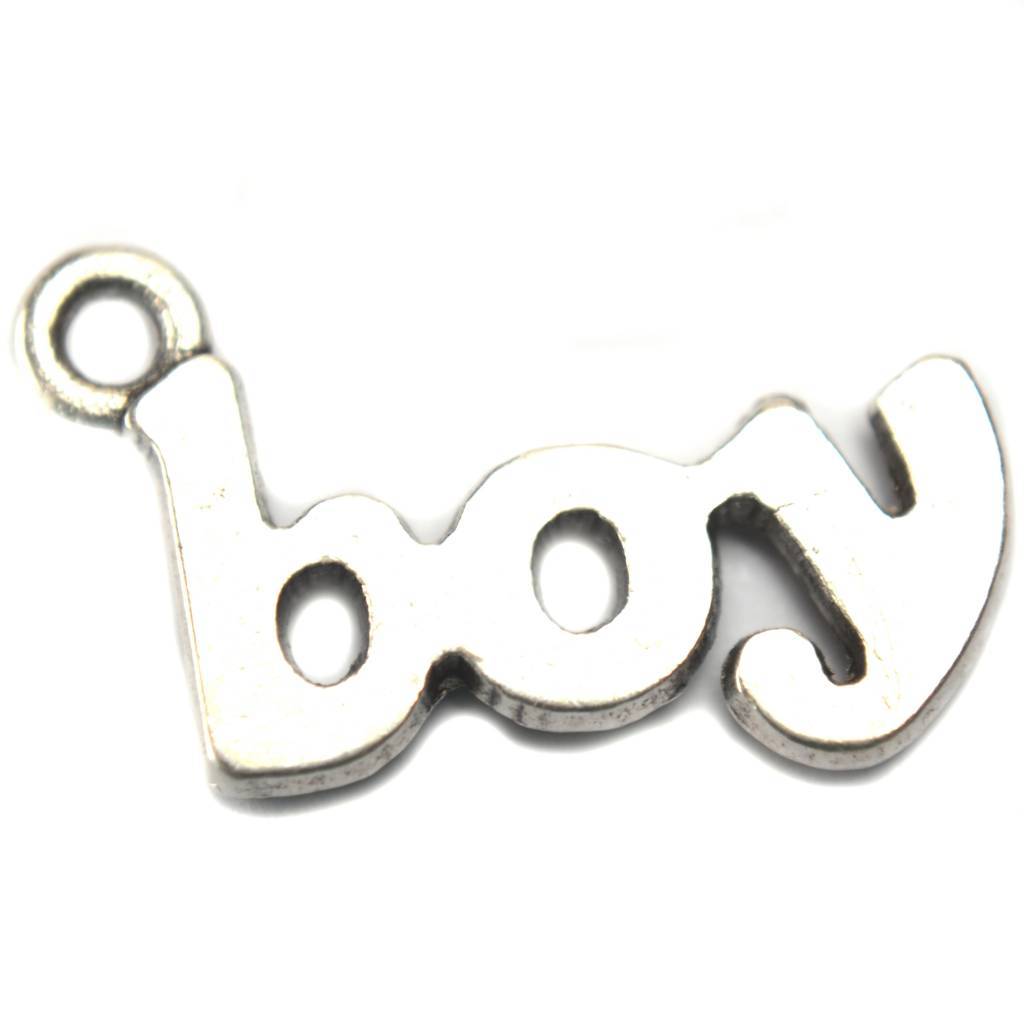 Bedel boy metaal zilver DQ 24mm-Kraaltjes van Renate