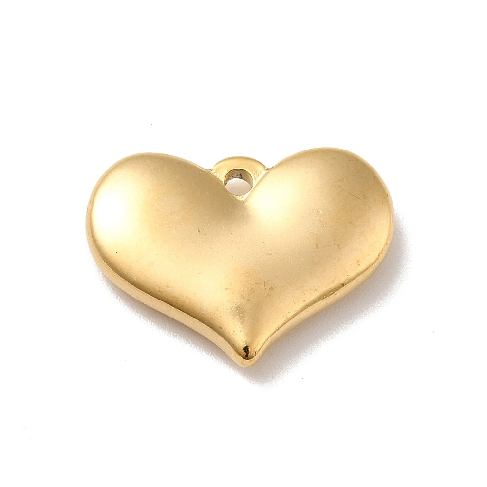 Bedel breed hart Stainless steel 18K gold 20mm-bedels-Kraaltjes van Renate