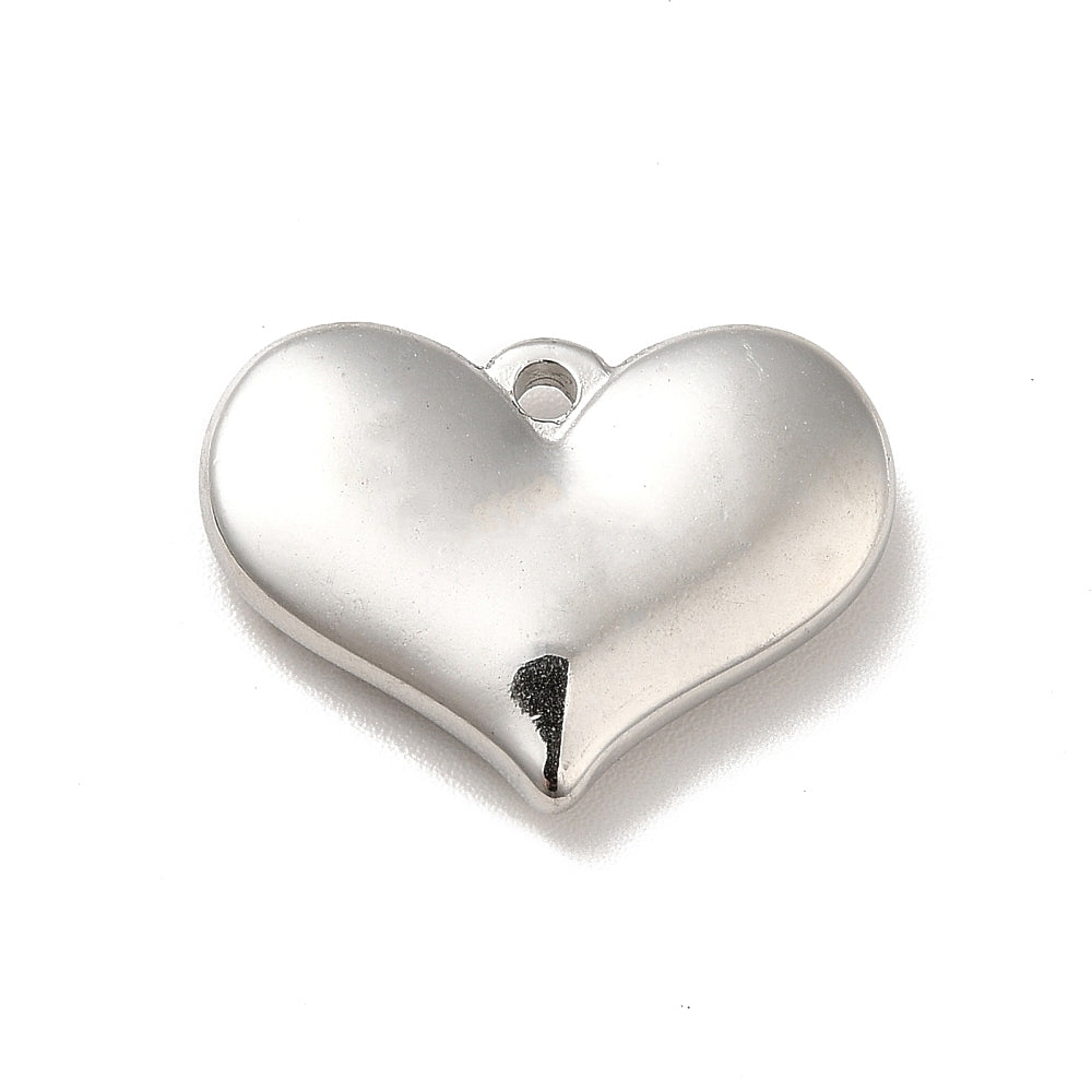 Bedel breed hart Stainless steel zilver 20mm-bedels-Kraaltjes van Renate