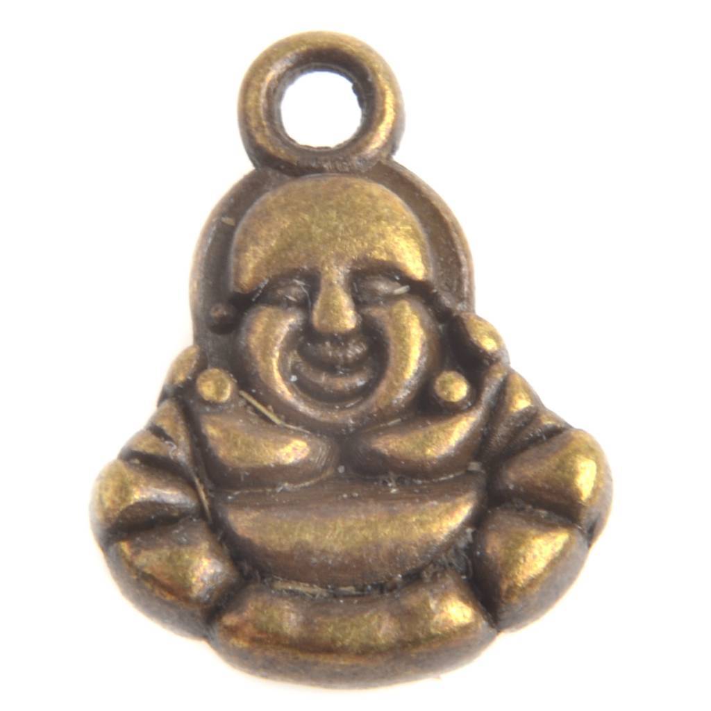 Bedel buddha Brons 14x11mm - 3 stuks-Kraaltjes van Renate