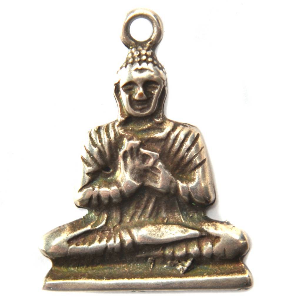 Bedel buddha metaal zilver DQ 28mm-Kraaltjes van Renate