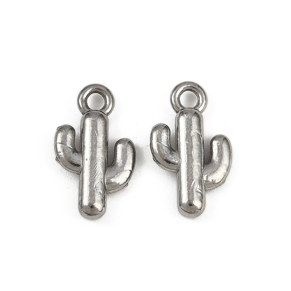 Bedel cactus Zilver RVS 15x8,5mm-bedels-Kraaltjes van Renate