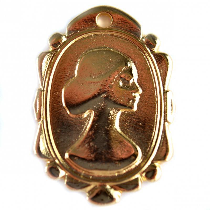 Bedel camee metaal goud DQ 20x30mm-Kraaltjes van Renate