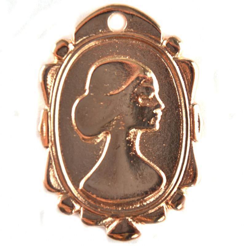 Bedel camee metaal roségoud DQ 20x30mm-Kraaltjes van Renate