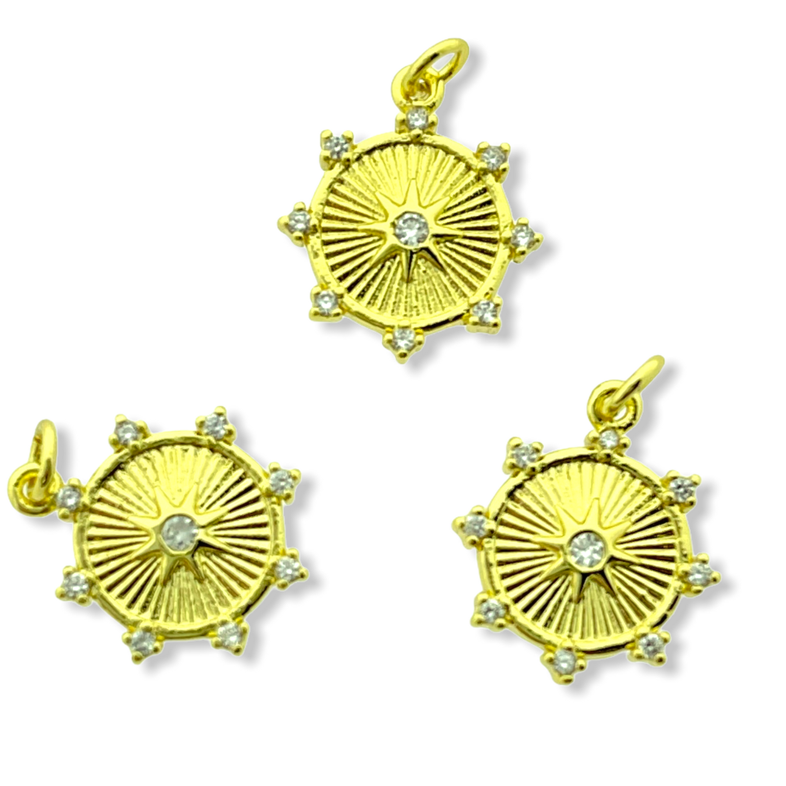 Bedel circle Zirconia Gold plated 15x13mm-Kraaltjes van Renate