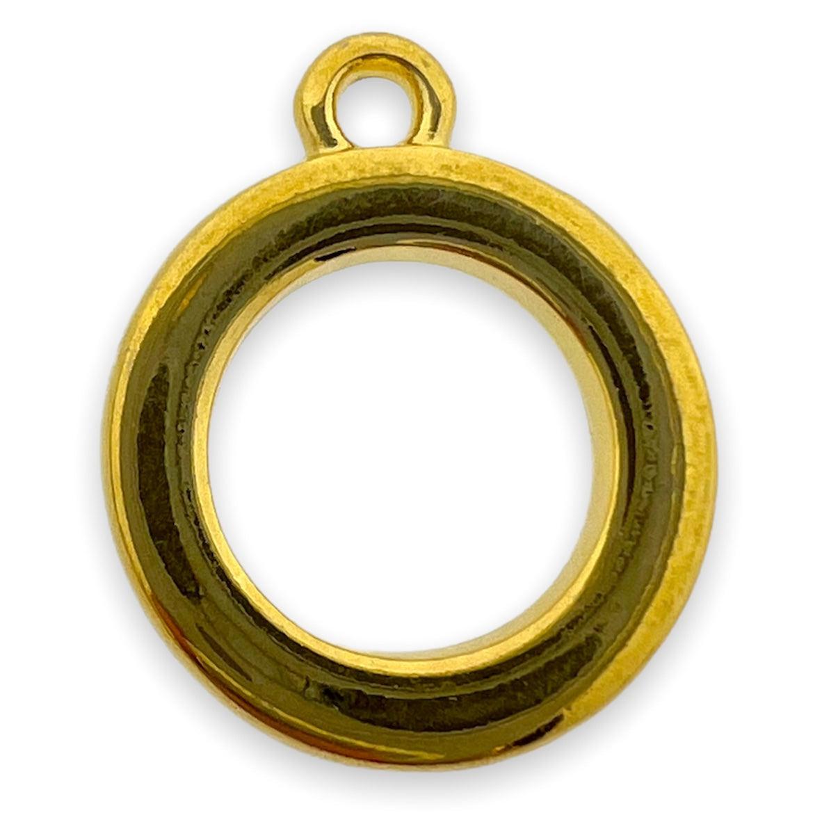 Bedel cirkel Goud 24K DQ 14x17mm-bedels-Kraaltjes van Renate