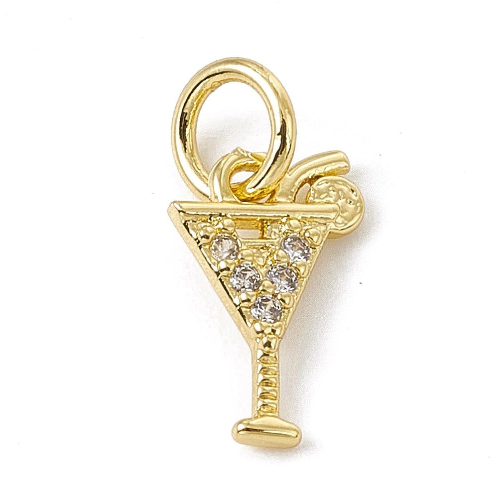 Bedel cocktail zirconia 18K RVS goud 11x7x1mm-bedels-Kraaltjes van Renate