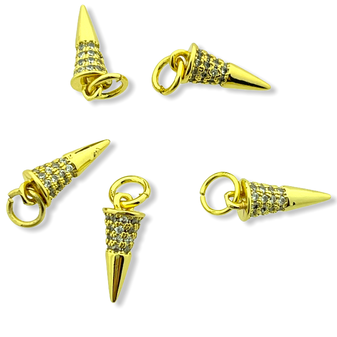 Bedel cone Zirconia Gold plated 13x5mm-Kraaltjes van Renate
