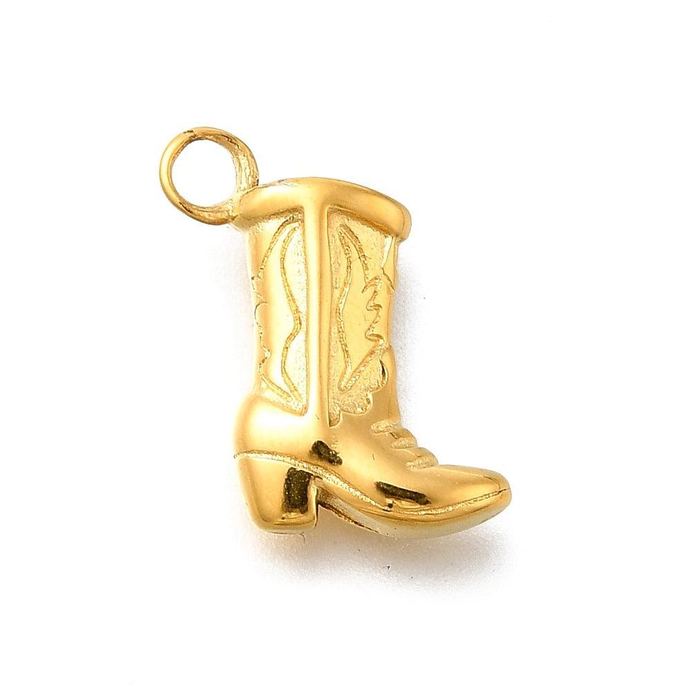 Bedel cowboy Laars 14K Goud 15x10mm - per stuk-bedels-Kraaltjes van Renate
