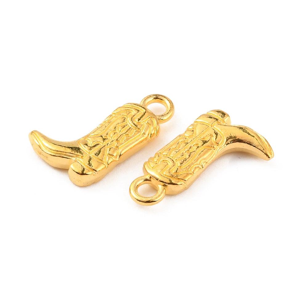 Bedel cowboylaars goud 18x11x3mm-bedels-Kraaltjes van Renate