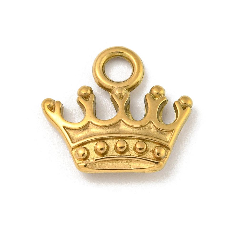 Bedel crown goud 18K RVS 13x14mm-bedels-Kraaltjes van Renate