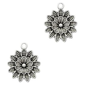 Bedel dahlia Zilver DQ 22x18mm-Kraaltjes van Renate