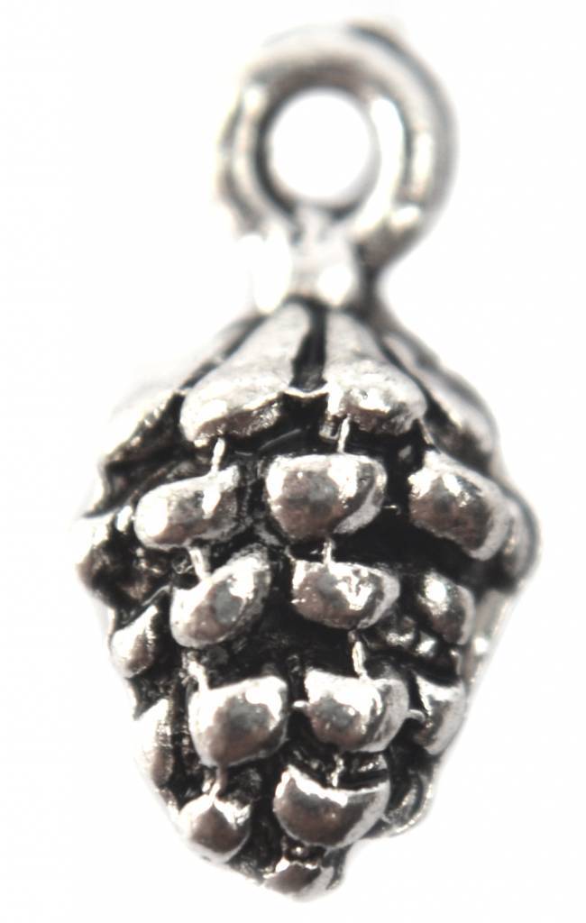 Bedel dennenappel zilver 13mm - 8 stuks-Kraaltjes van Renate